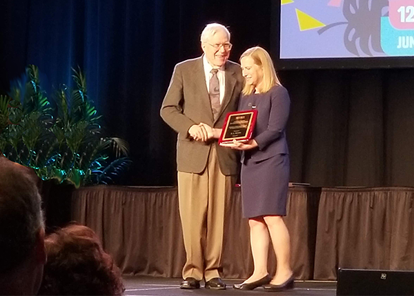 Mechanical engineering emeritus distinguished professor K.L. (Larry) DeVries, received the coveted American Society for Engineering Education (ASEE) 2019 Lifetime Achievement Award, presented by ASEE president, Stephanie Farrell.